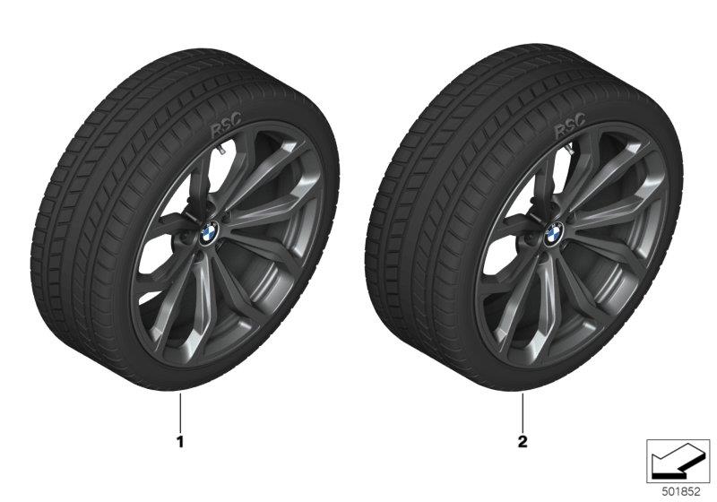 Diagram Winter wheel with tire Y-spoke 695 - 20" for your 2018 BMW X4   