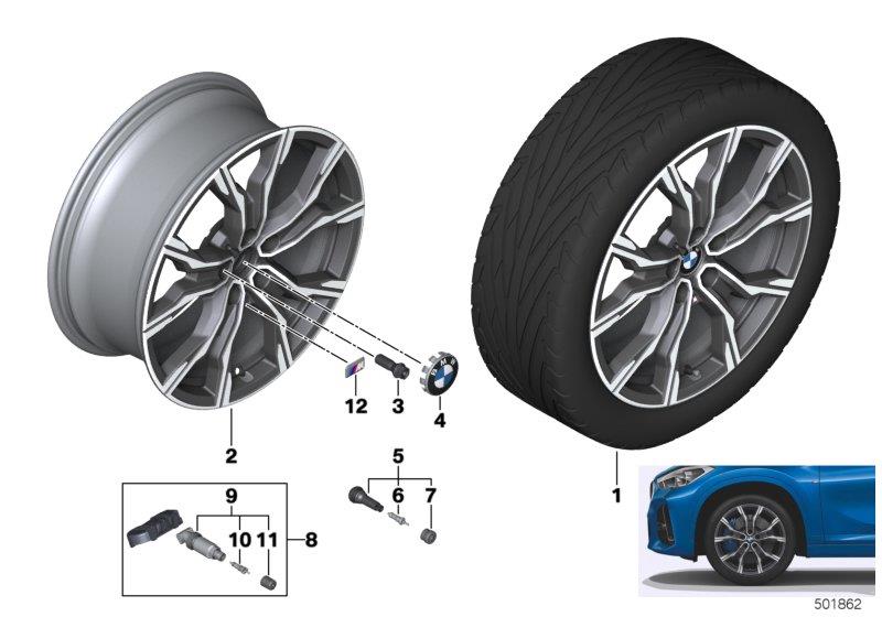 Diagram BMW LA wheel M double spoke 816M - 19" for your BMW