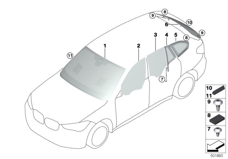 Diagram Glazing for your BMW