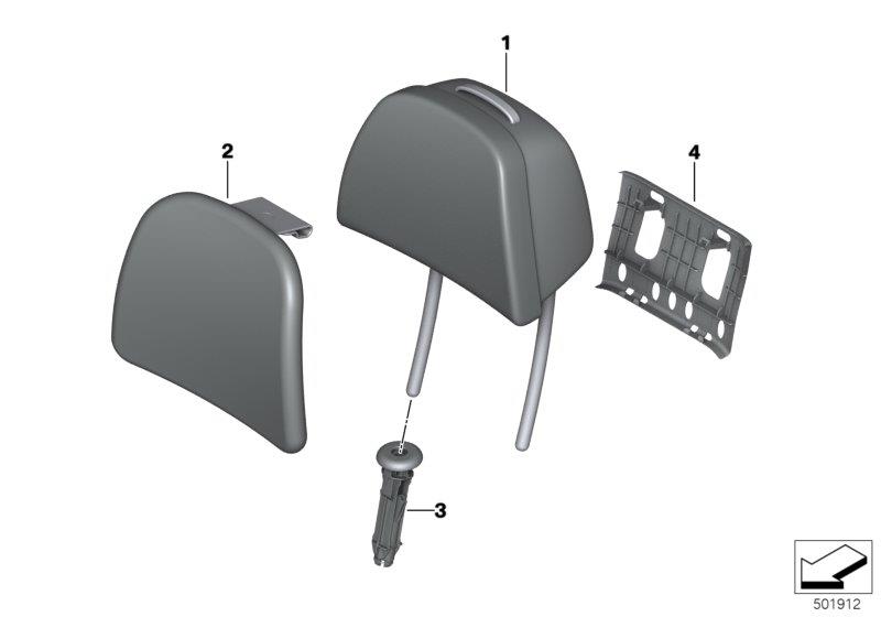 Diagram Seat, rear, head restraint, comfort seat for your BMW M6  