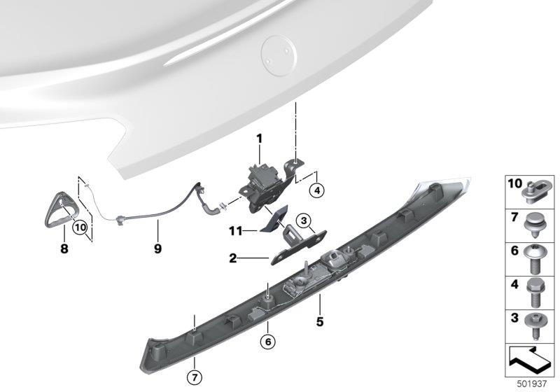 Diagram Tailgate closing system for your BMW 435i  