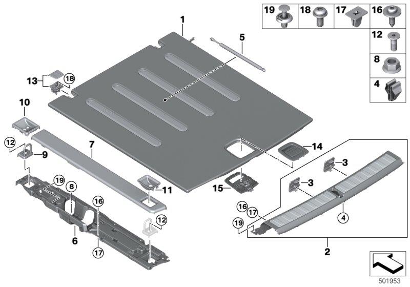 Diagram Trim panel, trunk floor for your 2014 BMW M6   