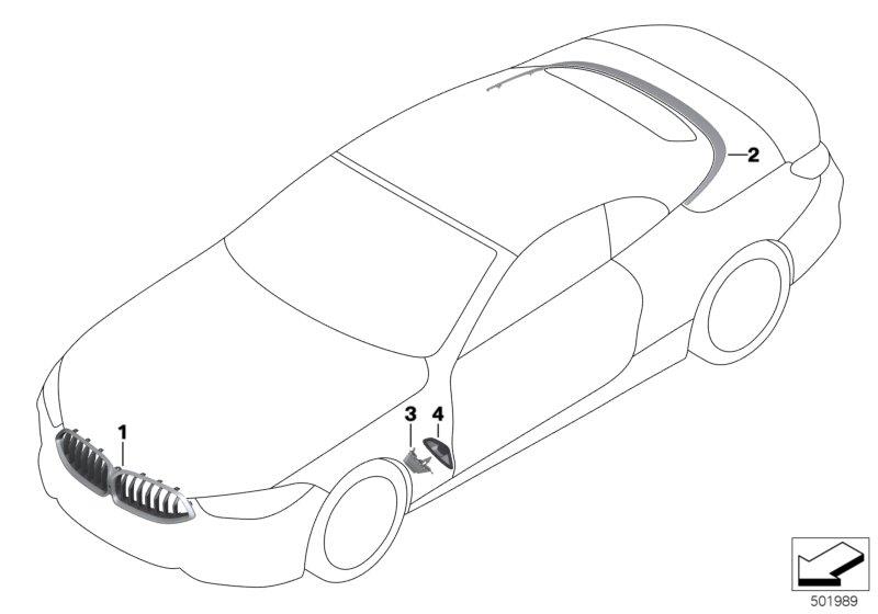 Diagram Exterior trim / grill for your 2018 BMW X2  28iX 
