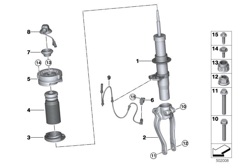 Diagram Spring strut fr.EDC / install.parts AWD for your 2018 BMW M6   