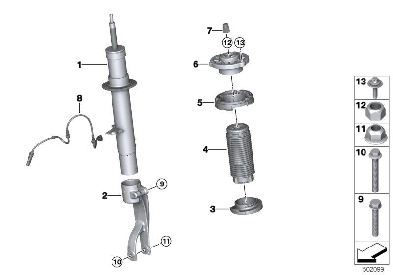 Diagram Strut front VDC / mounting parts for your 2013 BMW M6   