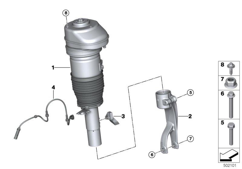 Diagram Air spring strut, front for your BMW