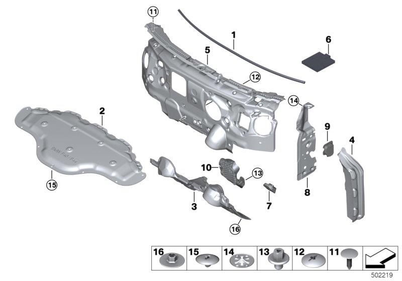 Diagram Sound insulating front for your 2022 BMW 228iX   