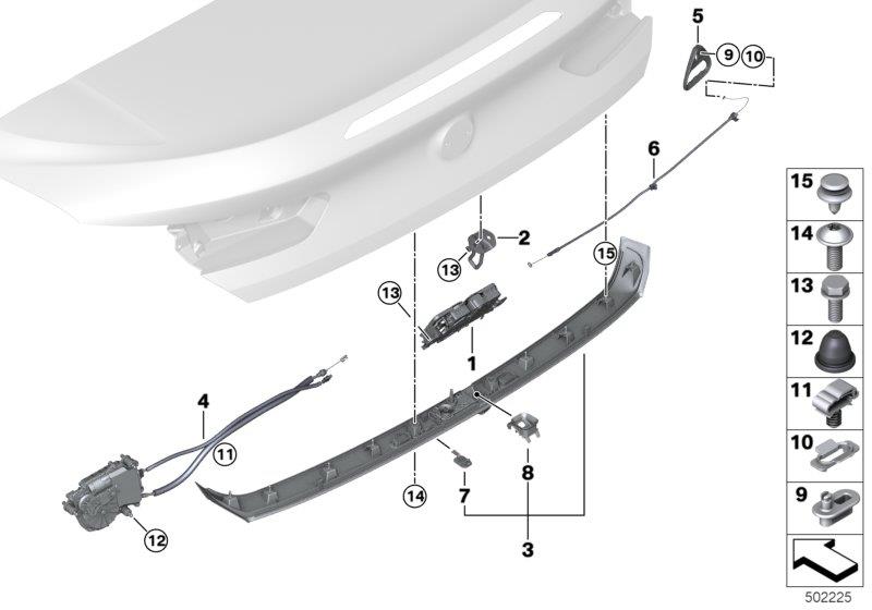 Diagram Tailgate closing system for your BMW iX  