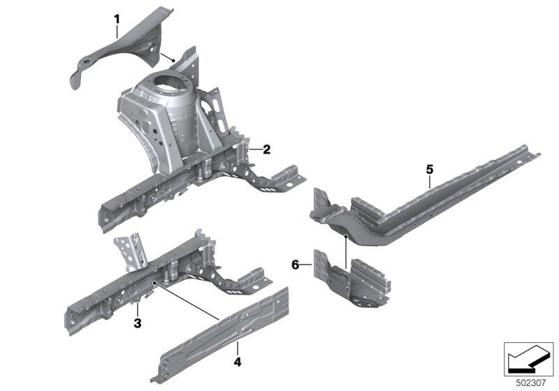 Diagram Wheelhouse/engine support for your BMW