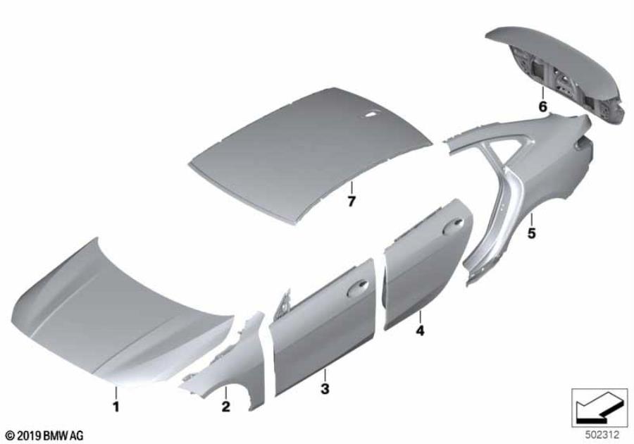 Diagram Outer panels for your 2021 BMW M235iX   