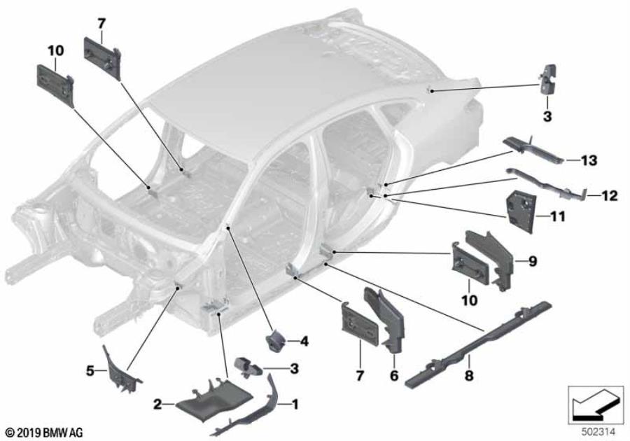 Diagram Cavity sealings for your 2014 BMW M6   