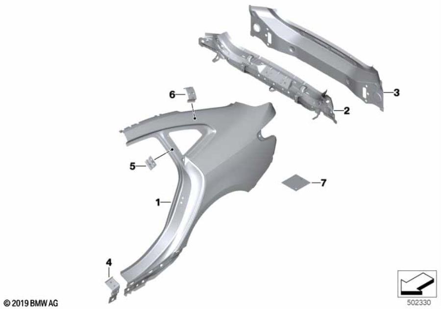 Diagram Side panel/tail trim for your 2006 BMW M6   