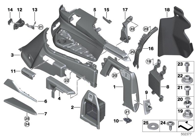 Diagram Right TRUNK TRIM for your 2020 BMW M2 Competition   