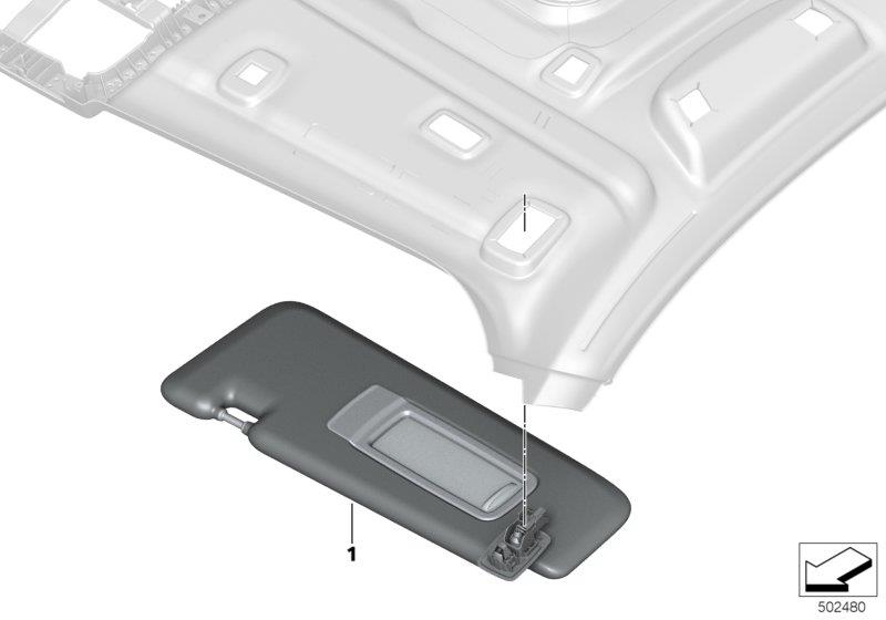 Diagram Individual sun visor, Alcantara for your 2012 BMW M6   