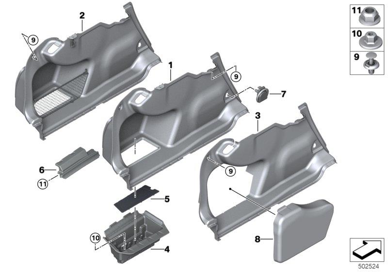 Diagram Left trunk trim for your BMW