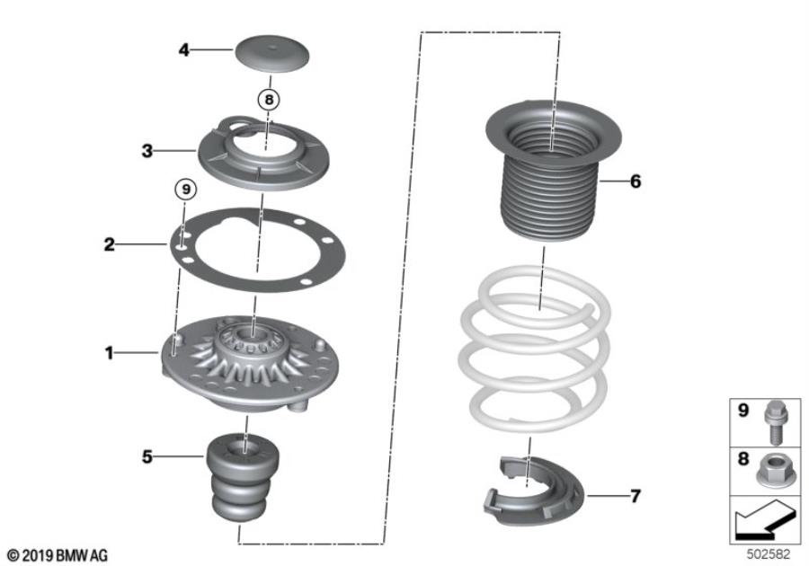 Diagram Guide support/spring pad/attaching parts for your MINI