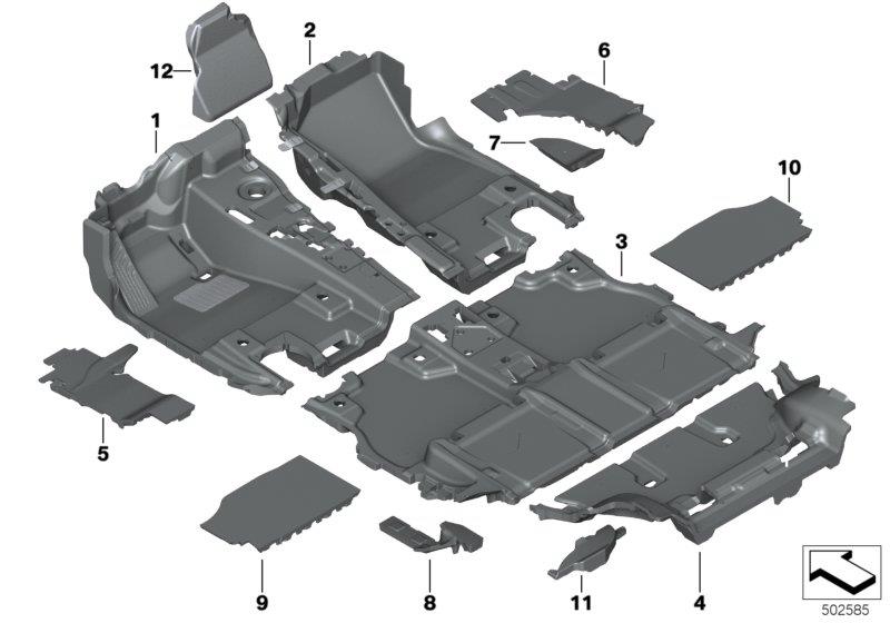 Diagram Floor covering for your BMW 340iX  