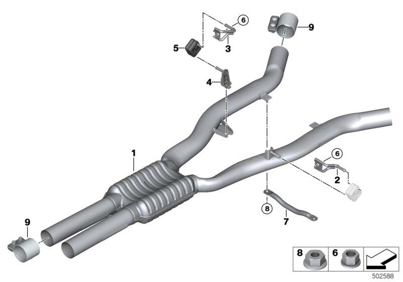 Diagram Center muffler for your 2013 BMW