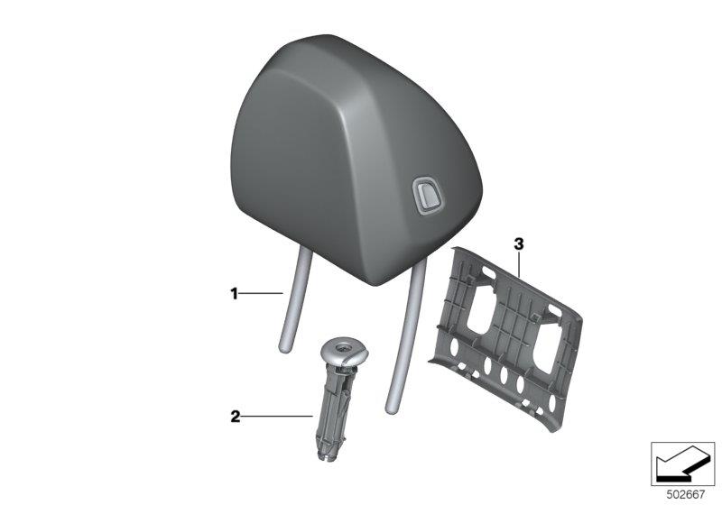 Diagram Seat, front, head restraint for your 2006 BMW M6   