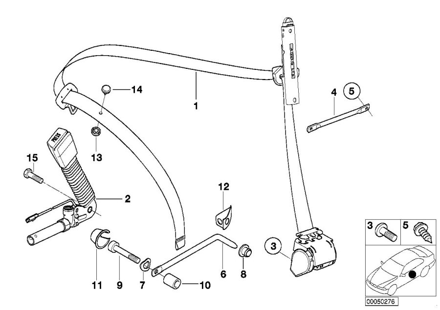 Le diagramme Ceinture de sécurité avant droite pour votre BMW