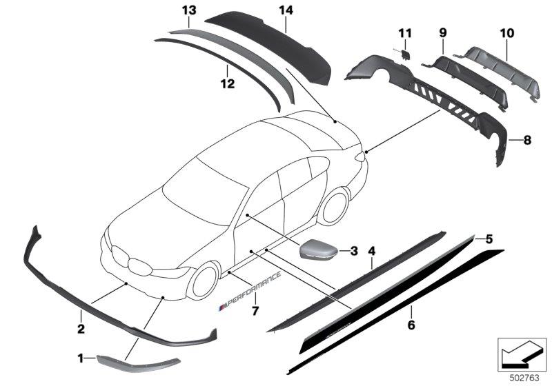 Diagram M Performance aerodynamics acc.parts for your 2001 BMW 330i   