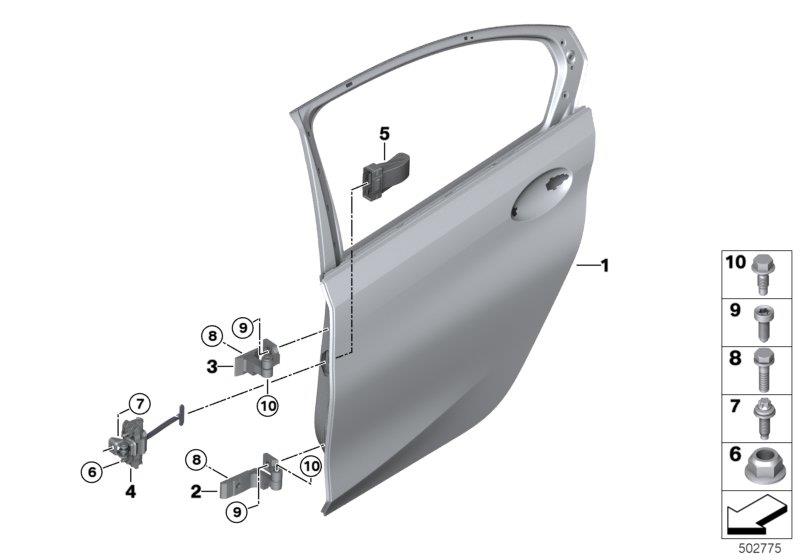 Diagram Rear door - hinge/door brake for your BMW 330iX  