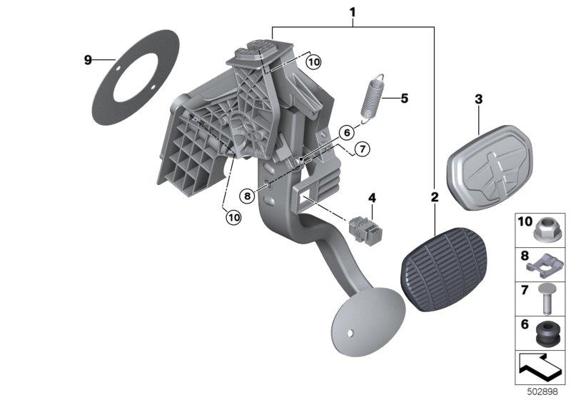 Diagram Pedal assembly, automatic transmission for your 2023 BMW X2   