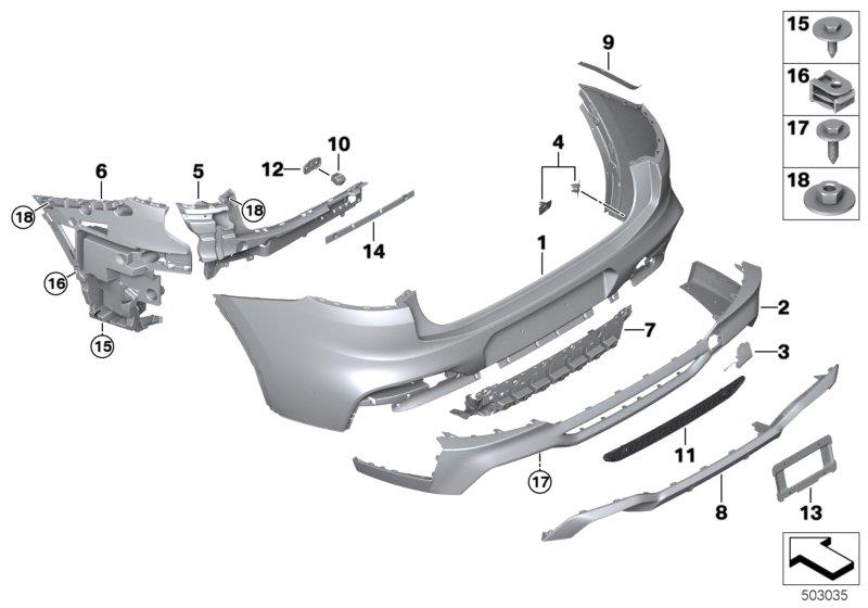 Diagram M Trim, rear for your BMW X4  