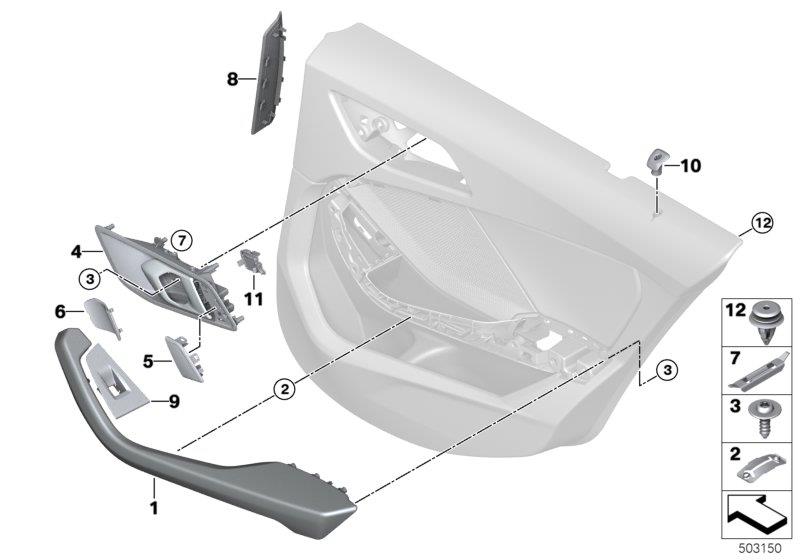 Diagram Mounting parts, door trim, rear for your 2007 BMW M6   