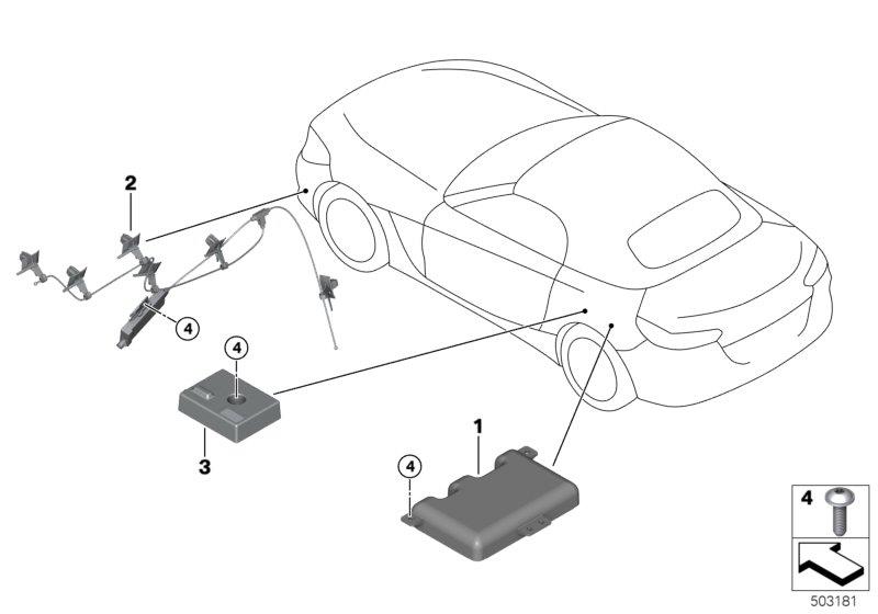 Diagram Single parts antenna for your 2020 BMW 530e   