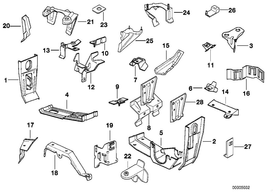 Diagram Front body bracket for your 2017 BMW M6   