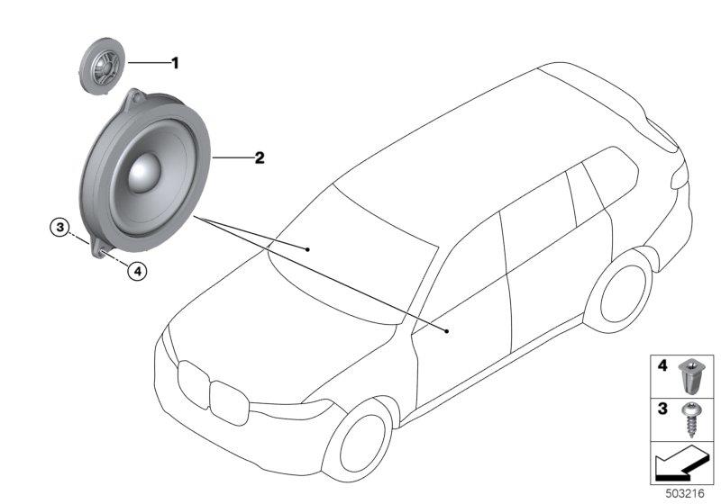 Diagram Single parts f front door hifi system for your 2006 BMW M6   