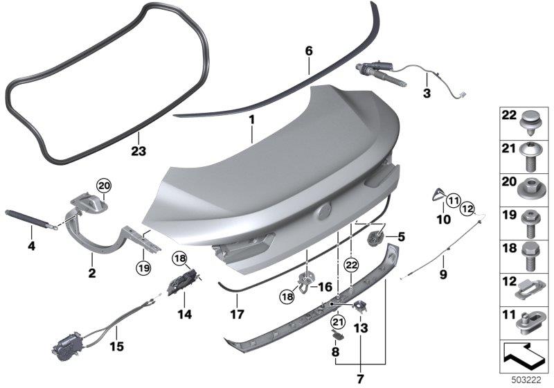 Diagram Trunk lid for your BMW