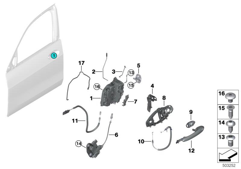 Diagram Locking system, door, front for your BMW