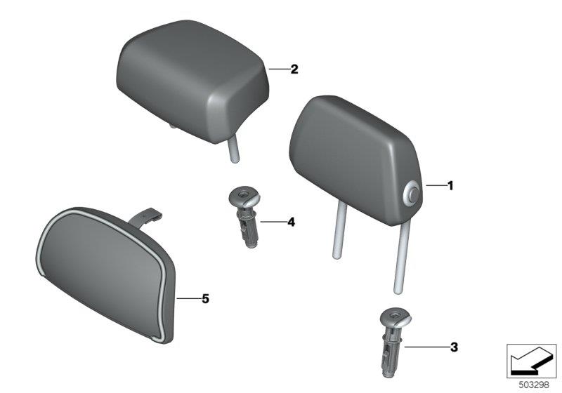 Diagram Rear seat head restraint for your 2006 BMW M6   