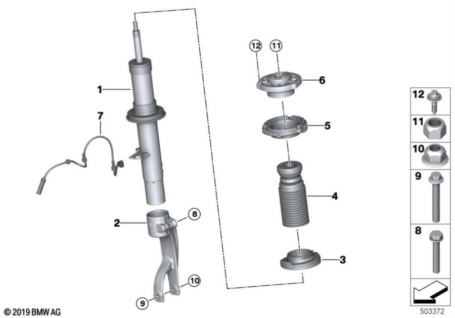 Diagram Strut front VDC / mounting parts for your 2010 BMW M6   