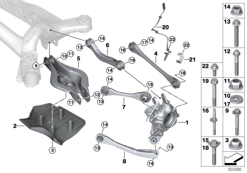 Diagram Rear axle support/wheel suspension for your BMW