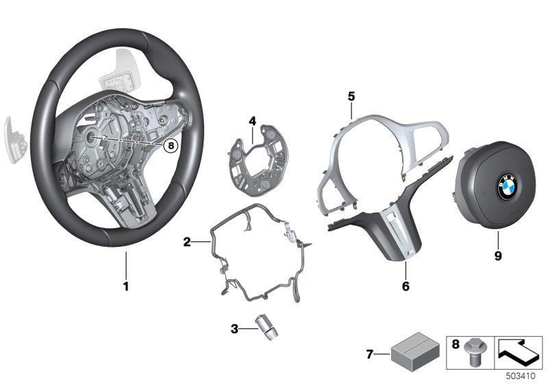 Diagram M Sp. st. wh. airbag multif./paddles for your 2021 BMW M550iX Sedan  