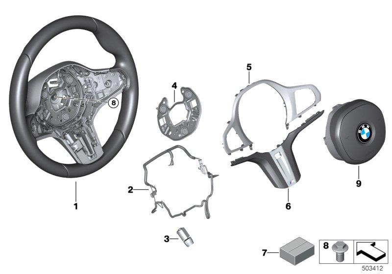 Diagram M sports strng whl,airbag,multifunction for your BMW