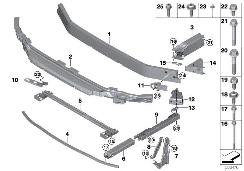 Diagram Carrier, front for your 2004 BMW 645Ci Coupe  