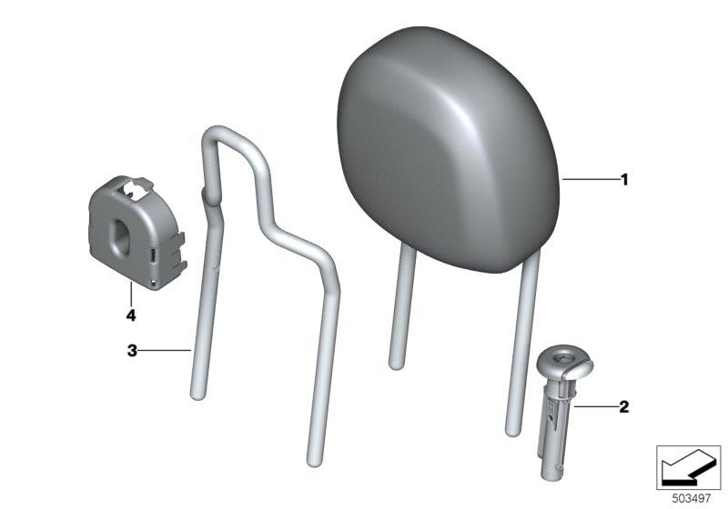 Diagram Seat, front, head restraint for your MINI