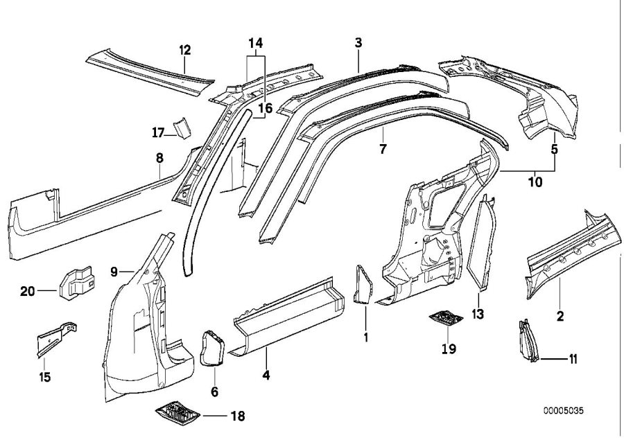 Diagram Body-side frame for your 2016 BMW 640iX   
