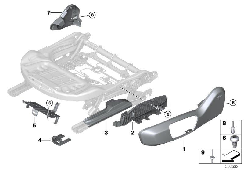 Diagram Seat, front, seat trim covers, electric for your 2018 BMW M6   