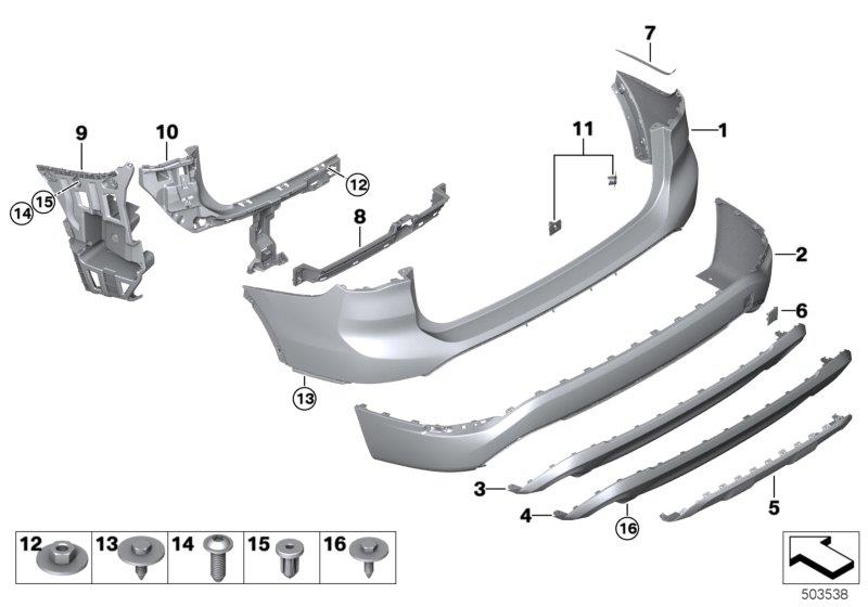 Diagram Trim cover, rear for your BMW