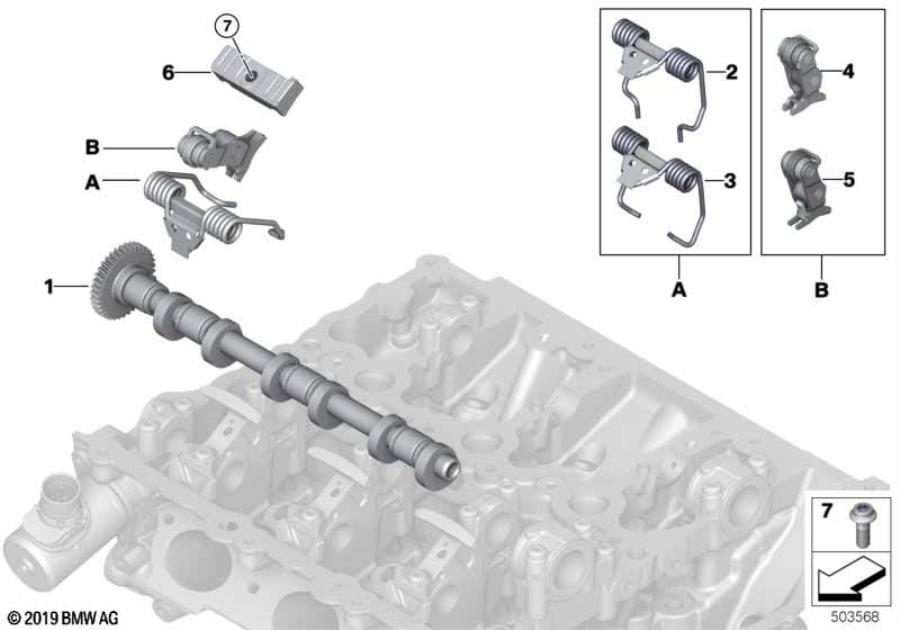 Diagram Valve timing gear, eccentric shaft for your MINI