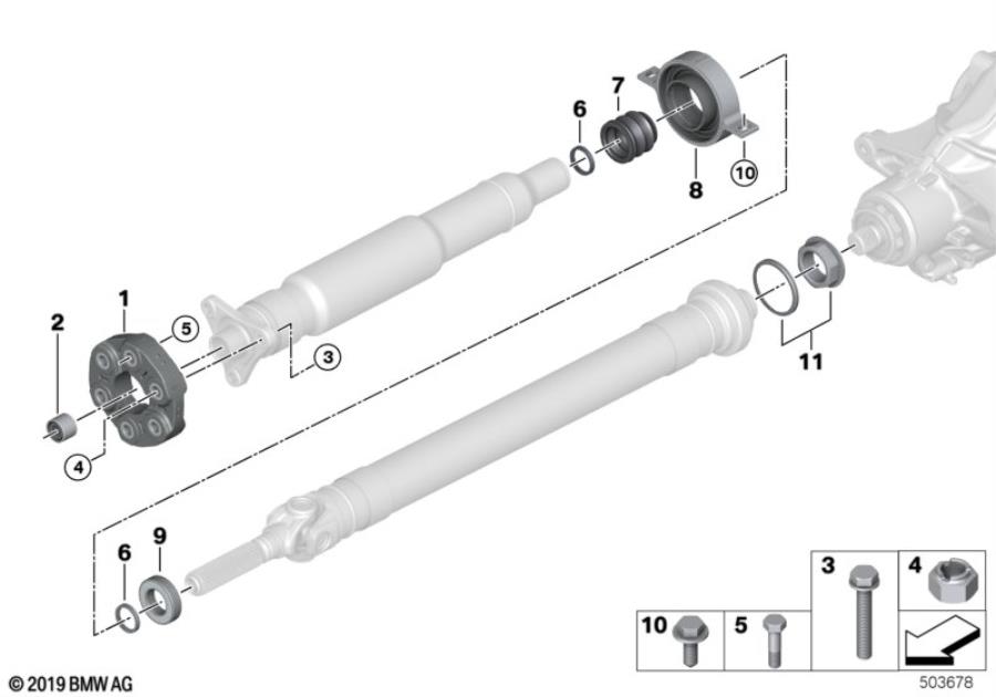 Diagram Hardy coupling/center bearing/insert nut for your BMW