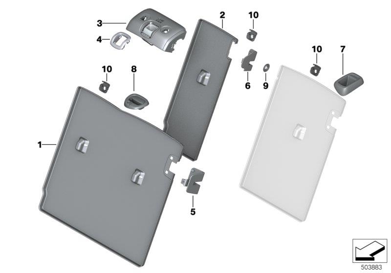 Diagram Seat, rear, backrest trim covers for your MINI