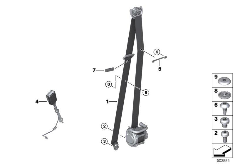 Diagram Safety belt front for your BMW