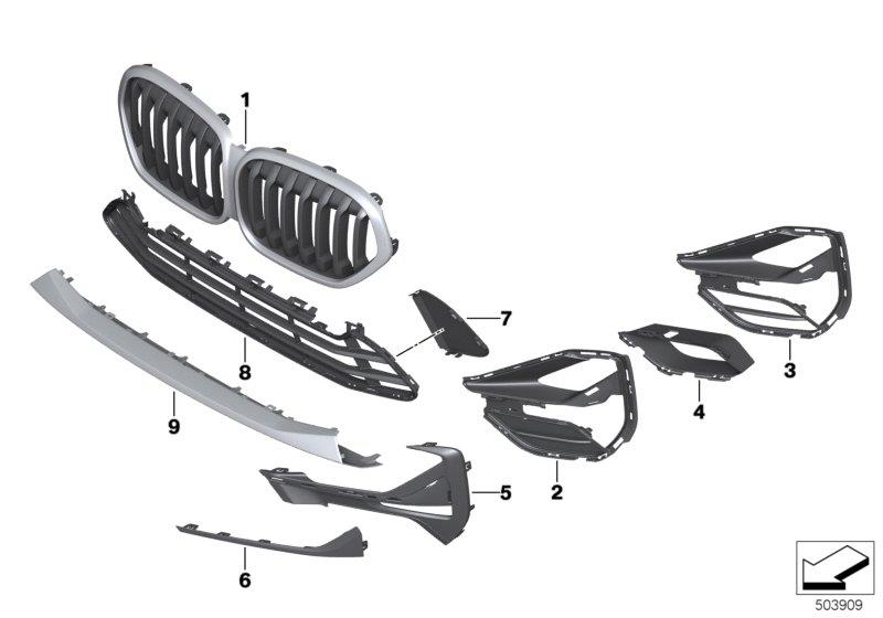 Diagram Trim, decor elements, front for your 2012 BMW M6   