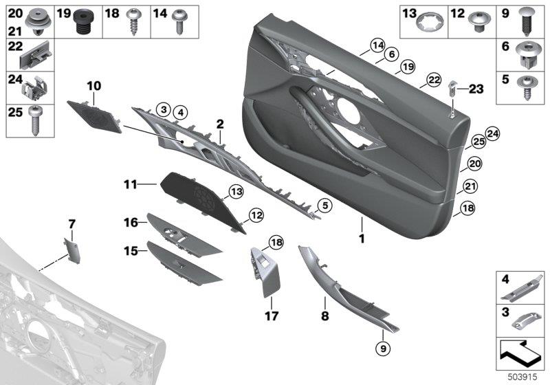 Diagram Door trim panel, front for your 2023 BMW X3  30eX 